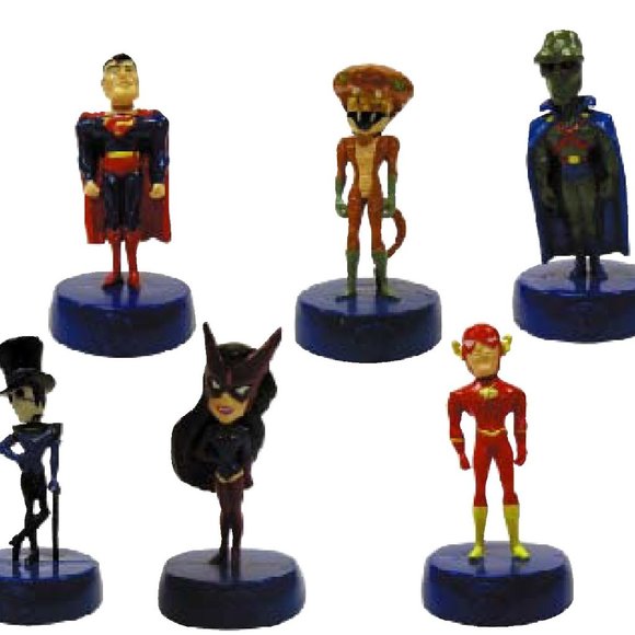 Justice League The Animated Series Pencil Top Mini Bobbleheads 2005 Set Of 10 - Picture 2 of 15